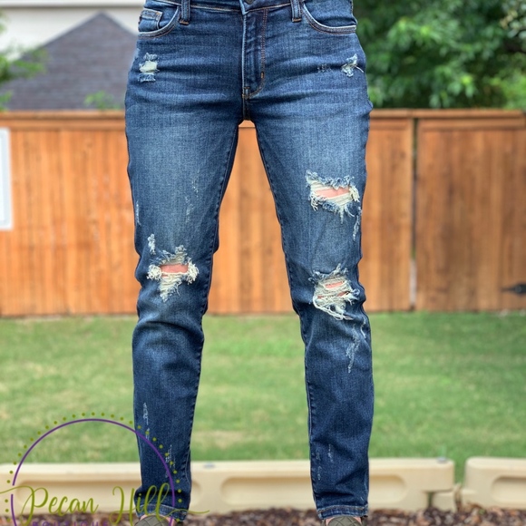 Judy Blue Denim - Judy Blue Destroyed Boyfriend Blue Jeans